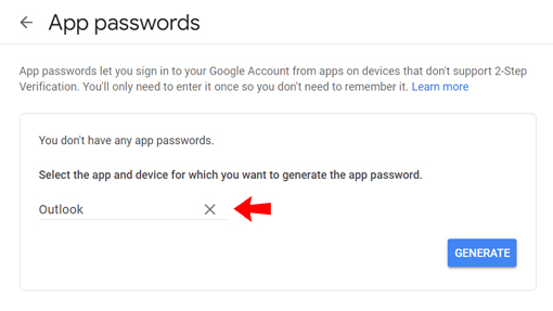 App password name